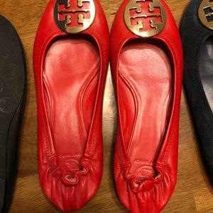 Size 10 Red Tory Burch Ballet Flats